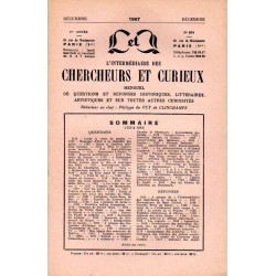 L'Intermédiaire des chercheurs et curieux n° 201 L'Intermédiaire des chercheurs et curieux n° 201 décembre 1967