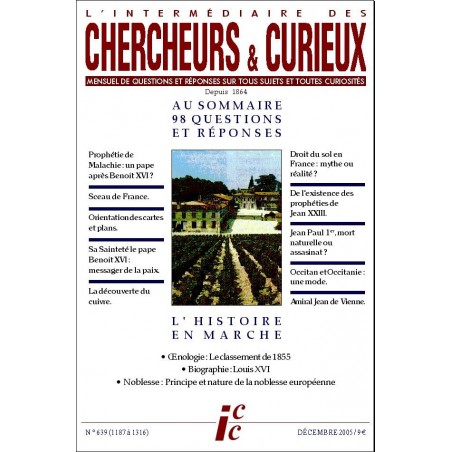 L'Intermédiaire des chercheurs et curieux n° 639