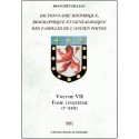 DICTIONNAIRE HISTORIQUE ET GENEALOGIQUE DES FAMILLES DU POITOU - volume 7